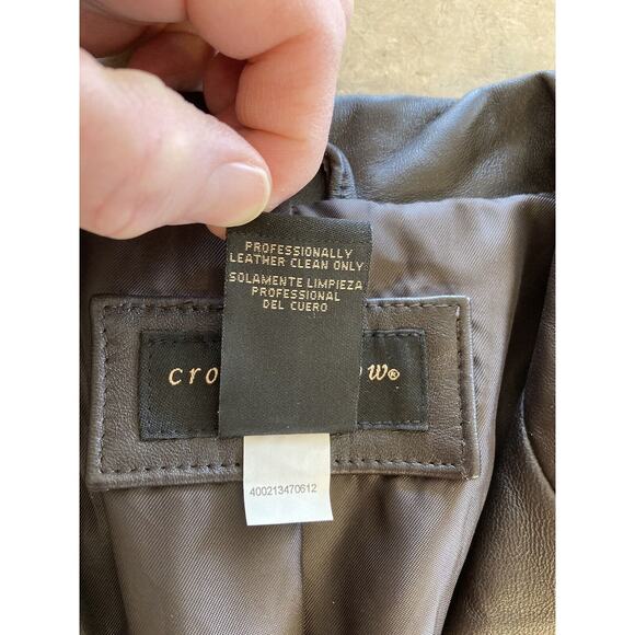 Women's Misses Croft and Barrow Brown Lambskin Leather Jacket Coat Small NWT - Picture 6 of 12